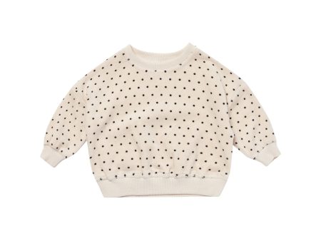 Velour Relaxed Sweatshirt Polka Dot Cheap