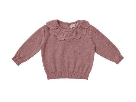 Petal Knit Sweater Fig on Sale