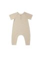 Short Sleeve Jumpsuit Latte Micro Stripe For Discount