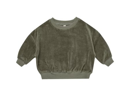 Velour Relaxed Sweatshirt Forest Discount