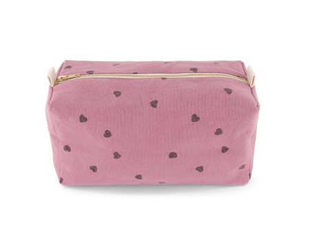 Vic Wash Bag Heart Print Purple For Cheap