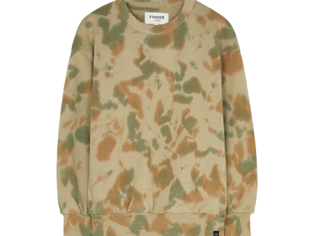 WAVE Khaki Tie & Dye - Loose Sweater Hot on Sale