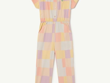 Grasshopper Kids+ Jumpsuit Beige Cubes Hot on Sale