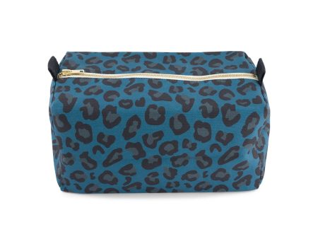 Vic Wash Bag Leopard Blue Hot on Sale