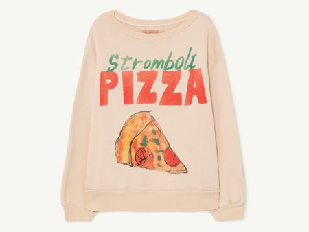 Bear Kids+ Sweatshirt Beige Pizza For Sale