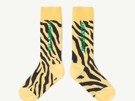 Zebra Yellow Worm Socks Online Sale