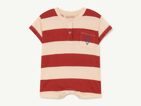 Rabbit Baby Jumpsuit Beige Stripes Hot on Sale