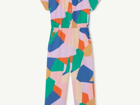 Grasshopper Kids+ Jumpsuit Lilac Geometric Forms Fashion