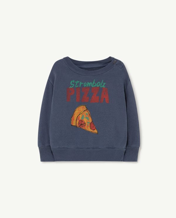 Bear Baby Sweatshirt Navy Pizza Supply