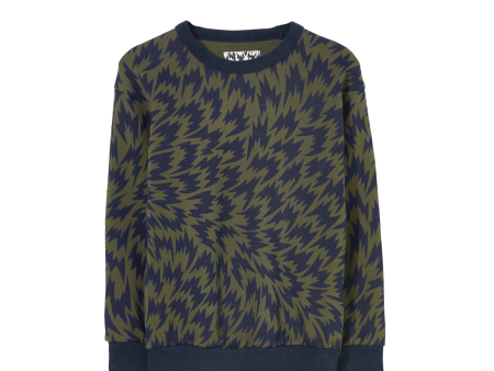 WIND Dark Khaki Flash - Loose Sweatshirt Online Hot Sale